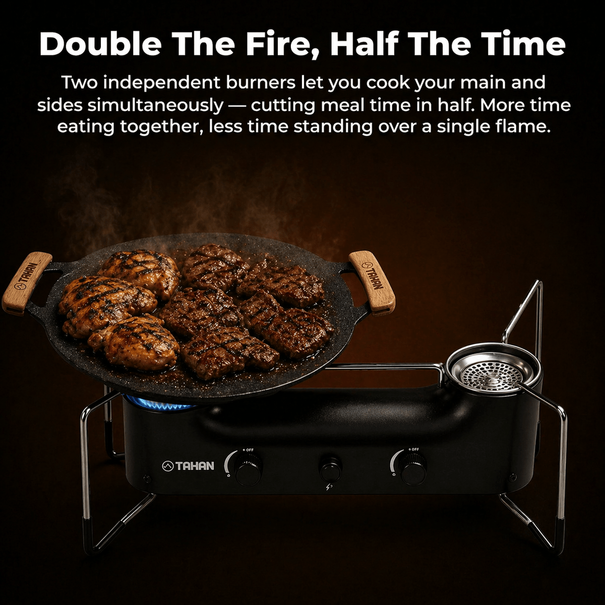 TAHAN Windmaster Double Burner Camping Stove - TAHAN Outdoor - STOTH033BK