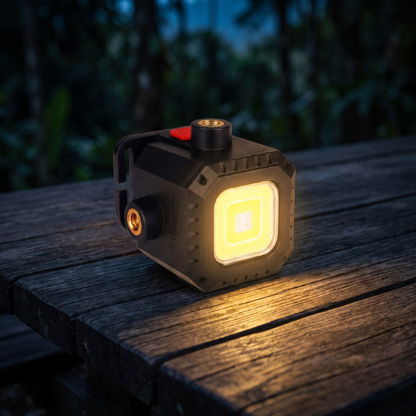 TAHAN Luminate Lantern glowing at night camp - community grid