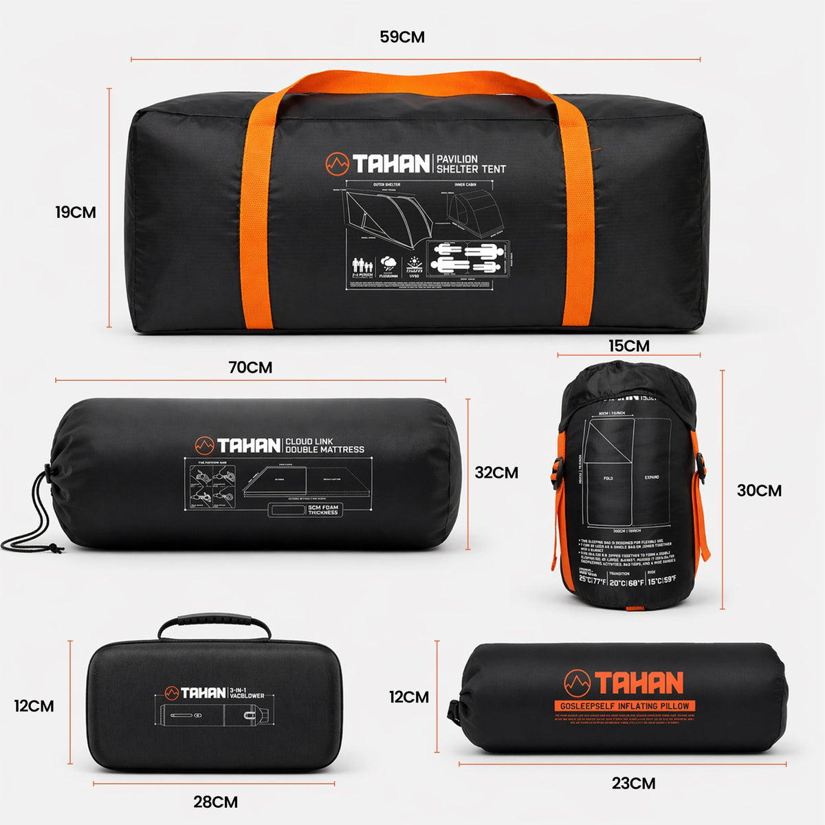 Pavilion Family Camp (4 pax) - TAHAN Outdoor - COM-TENT12IN1SET