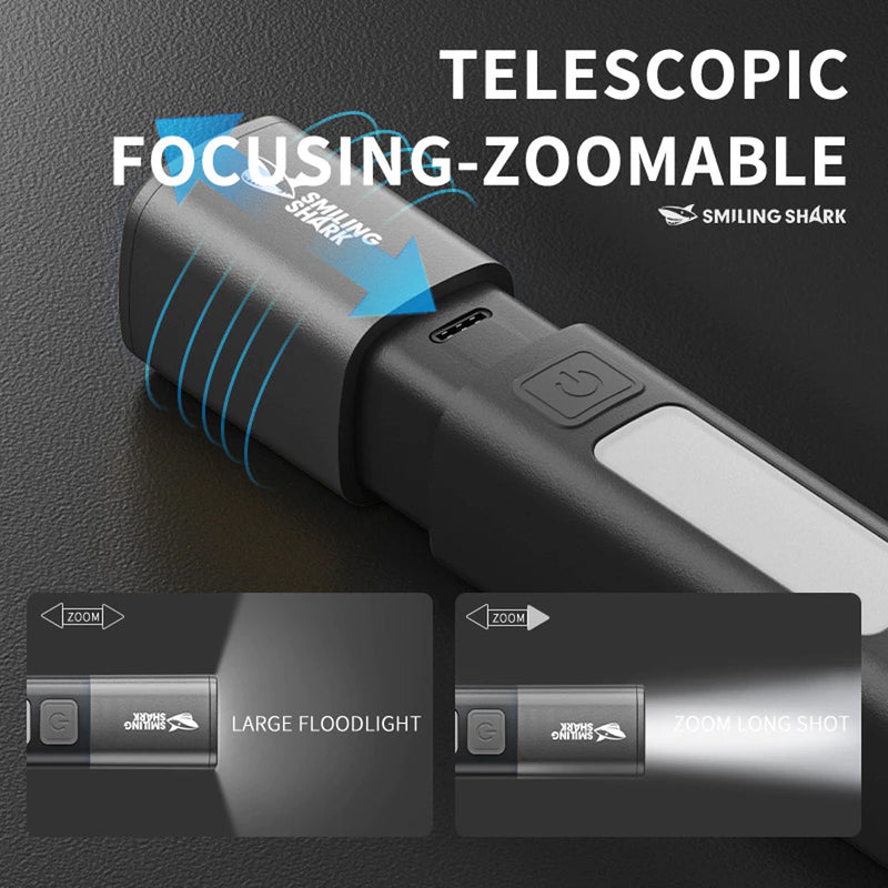 SMILING SHARK Multi - Use Rechargeable Torch with Hook - TAHAN Worldwide - TORSS123BK-V2