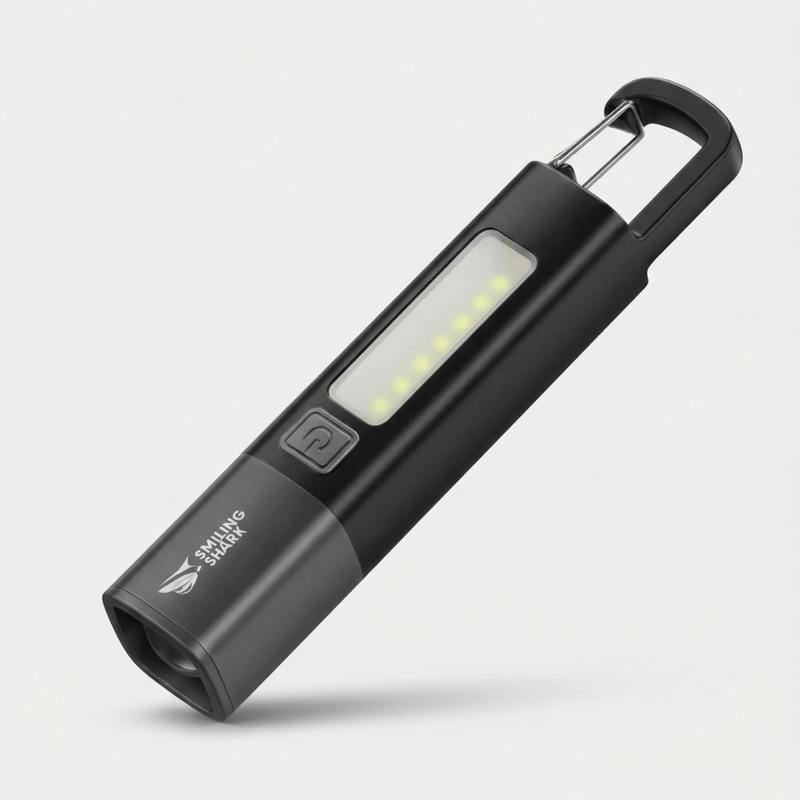 SMILING SHARK Multi - Use Rechargeable Torch with Hook - TAHAN Worldwide - TORSS123BK-V2