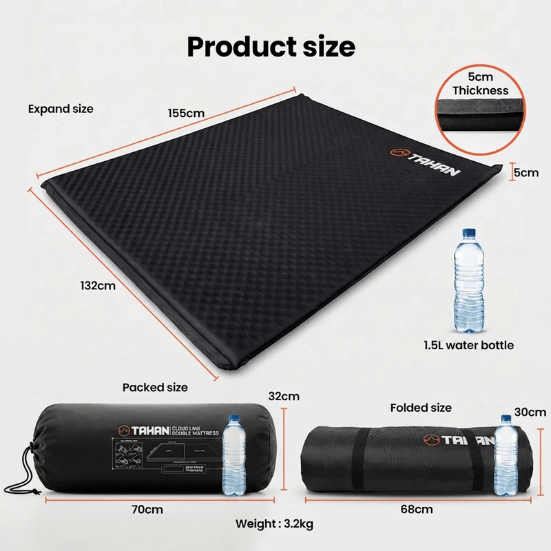 TAHAN Cloud Link product size: 132 x 155 x 5cm, packed 70cm bag, 3.2kg